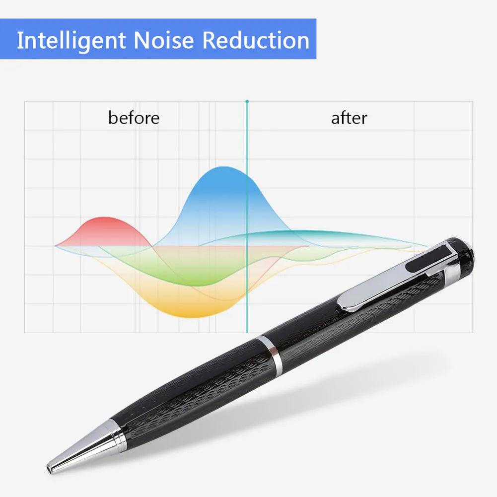 Pen-shaped Continuous 12-hour Digital Voice Recorder 192Kbps One-button Audio Recorder Portable Audio Video for Conferences