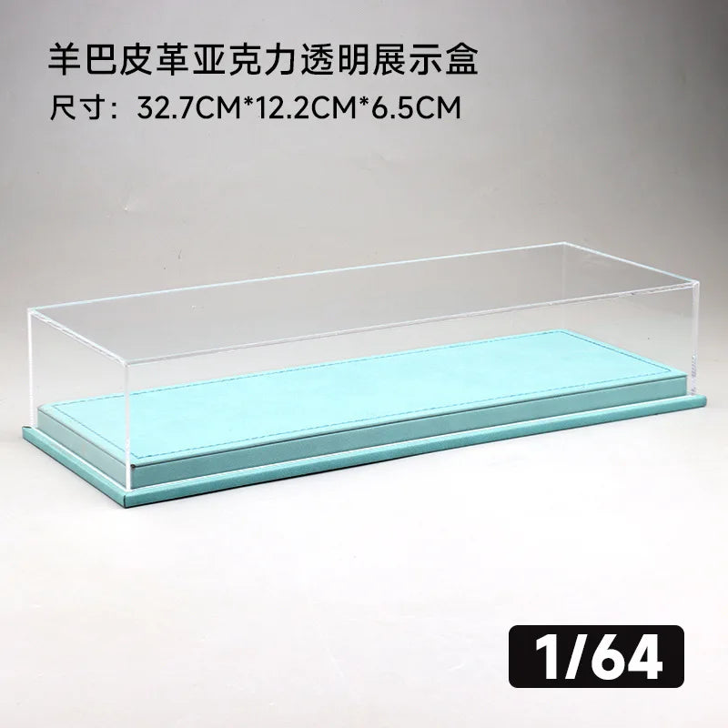 1/64 Scale Acrylic Dustproof Display Case Compatible With 6 Tomica Mini GT Toy Car Models, Leather Base For Collector's Storage