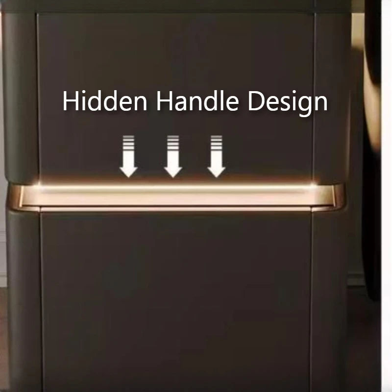 Modern Decor Bedside Table With Charging Station Tricolor Lamp Nightstands Fingerprint Lock Guard Against Theft Room Furniture